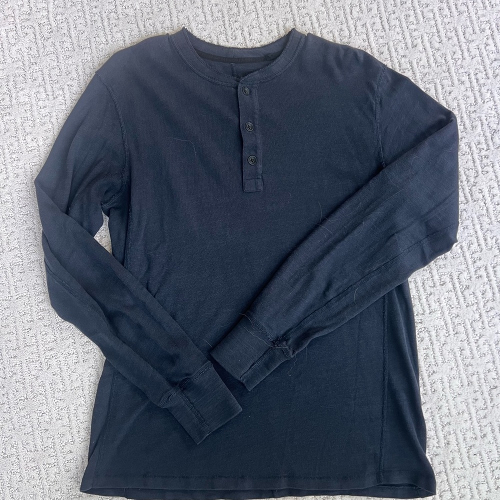 Men's Navy Blue Henley Shirt